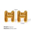 Gold Edelstahl Blase 26 Buchstaben Ohrstecker Einfache Dicke Ohrstecker