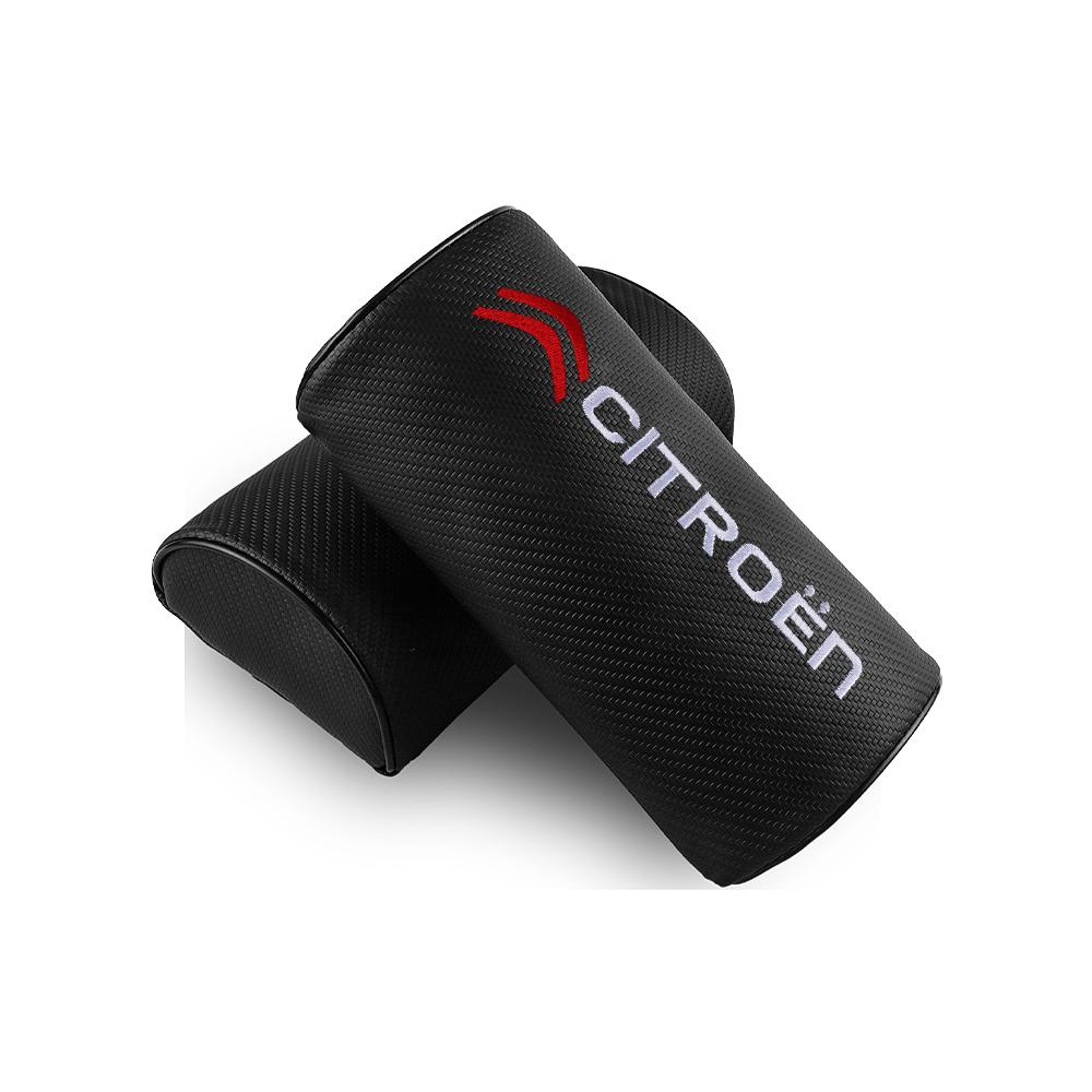 Carbon Fiber Car Headrest Neck Safety Pillow Pad Accessories For Citroen C1 C2 Grand C4 Picasso VTS C-ELYSEE DS Auto Valve Cap zm9