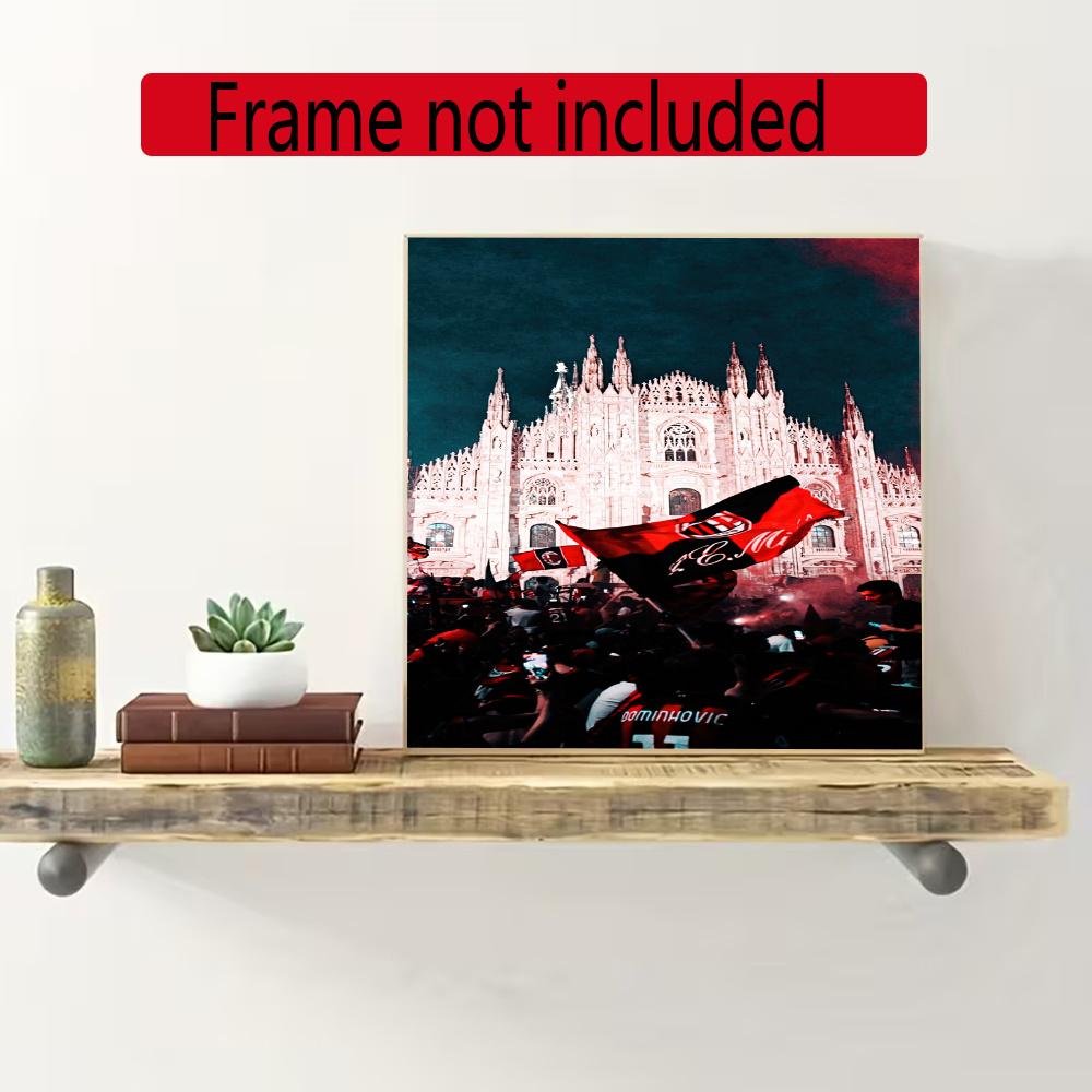 Ac Milan 5D Diy Diamond Painting Round Diamond Mosaic Suitable For Beginners Diamond Painting Rhinestones Gift Frameless