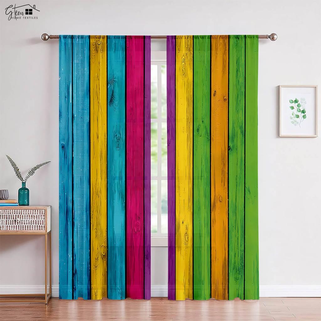 2-Pack Wooden Door 3d Printed Drapes Suitable Ideal for Bedchamber Living Area Kitchen Decorative Curtains Machine Washable