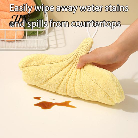 Bathroom Decor Hand Towel Leaf Shape Towel, Soft Absorbent with Hanging Loop, Kitchen Cute Maple Ginkgo Design for Drying Loop