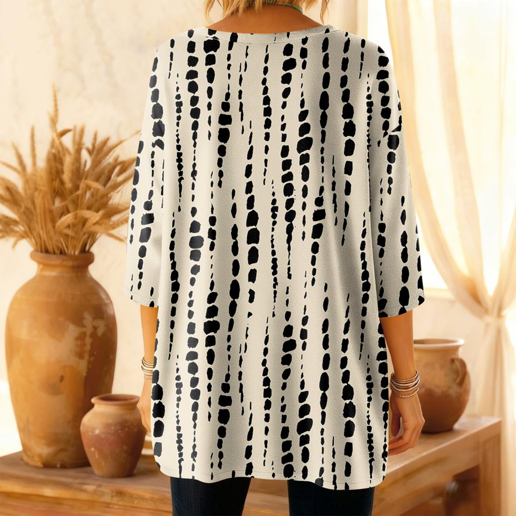 Damskie koszulki z rękawem 3/4 Koszulki z grafiką Koszulki Codzienne Podstawowe Top Bezrękawniki