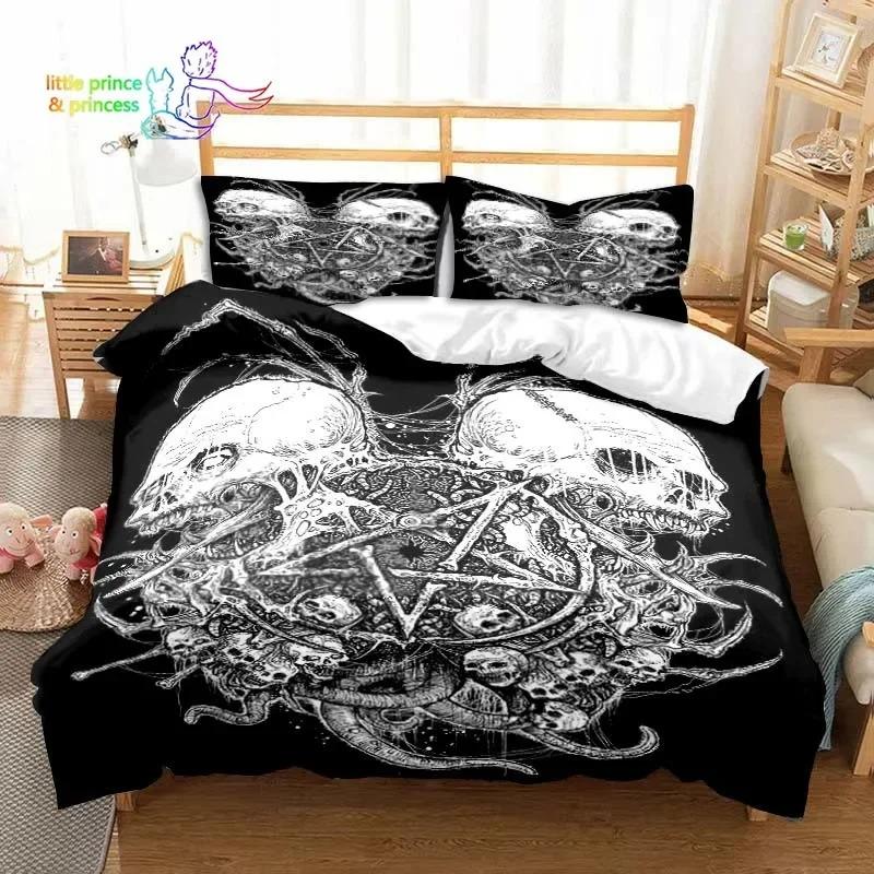 Evil Satanic Mantra Bedding Set Single Twin Full Queen King Size Bed Set Adult Kid Bedroom 3D Print