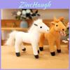 Cute Faux Fur Horse Plushie With Short Pile For Childrens Room Decor