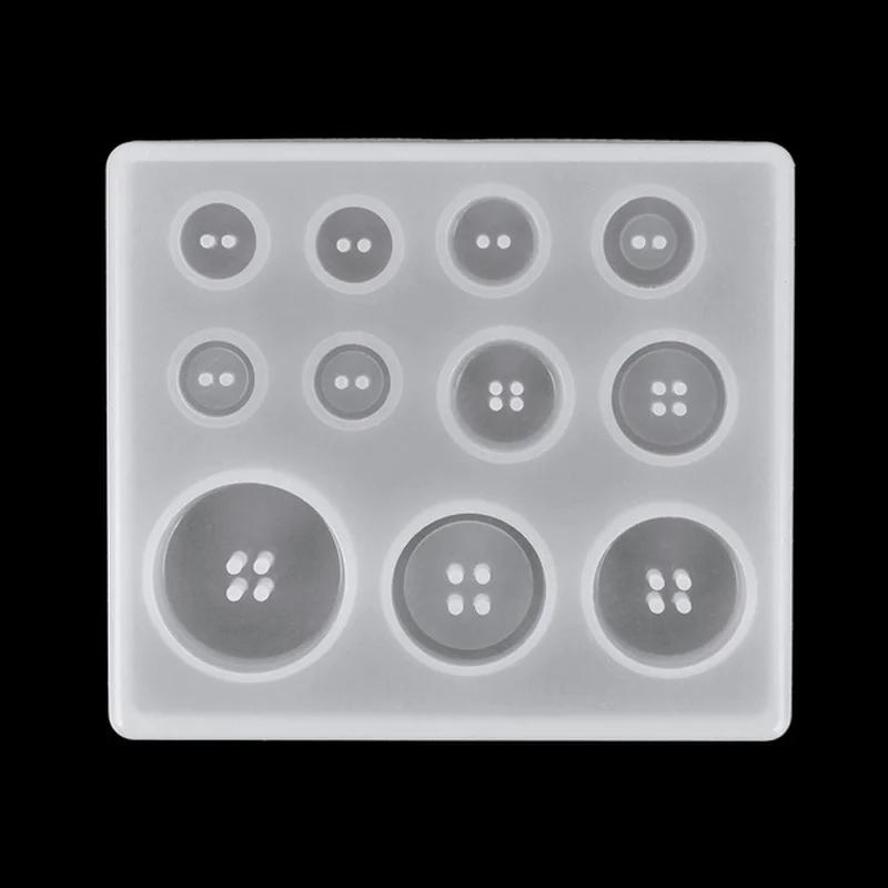 1 Pcs Button Mold With Hole Mold Non-stick Art Mold Decoration Cake Baking Tools DIY Silicone Mold Resin Button