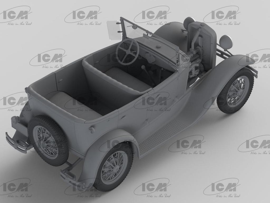 ICM Scale Ford Model A Phaeton Soft Top Plastic Model Kit 24050 1/24 (1930s)