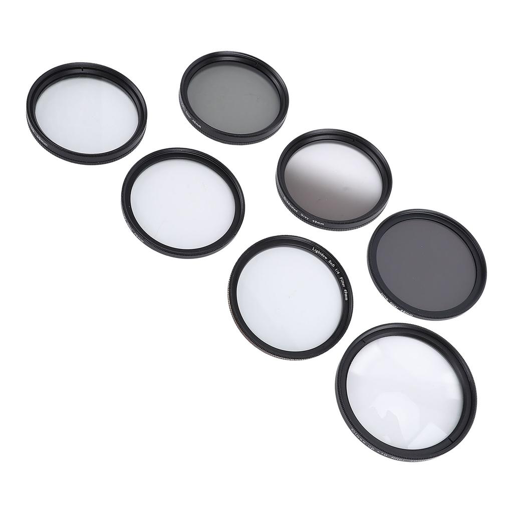 Camera Lens Filter Kit UV CPL ND8 Soft White Graduated Grey 10X Macro 6 Points Star Filter Set for Photography