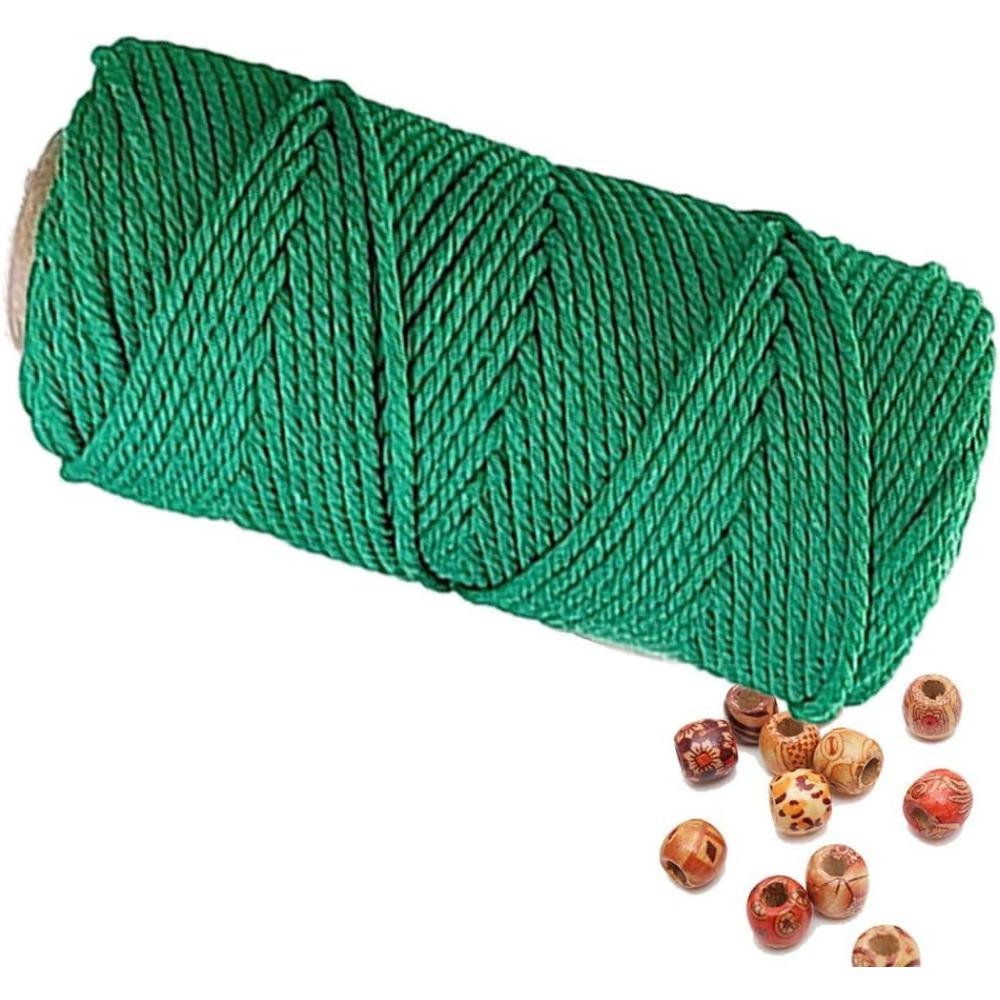 

3мм*100м Шнур макраме 100м Кольоровий бавовняний шнур Кручений шнур макраме Аксесуари для рукоділля DIY Різдвяний домашній весільний декор зелений