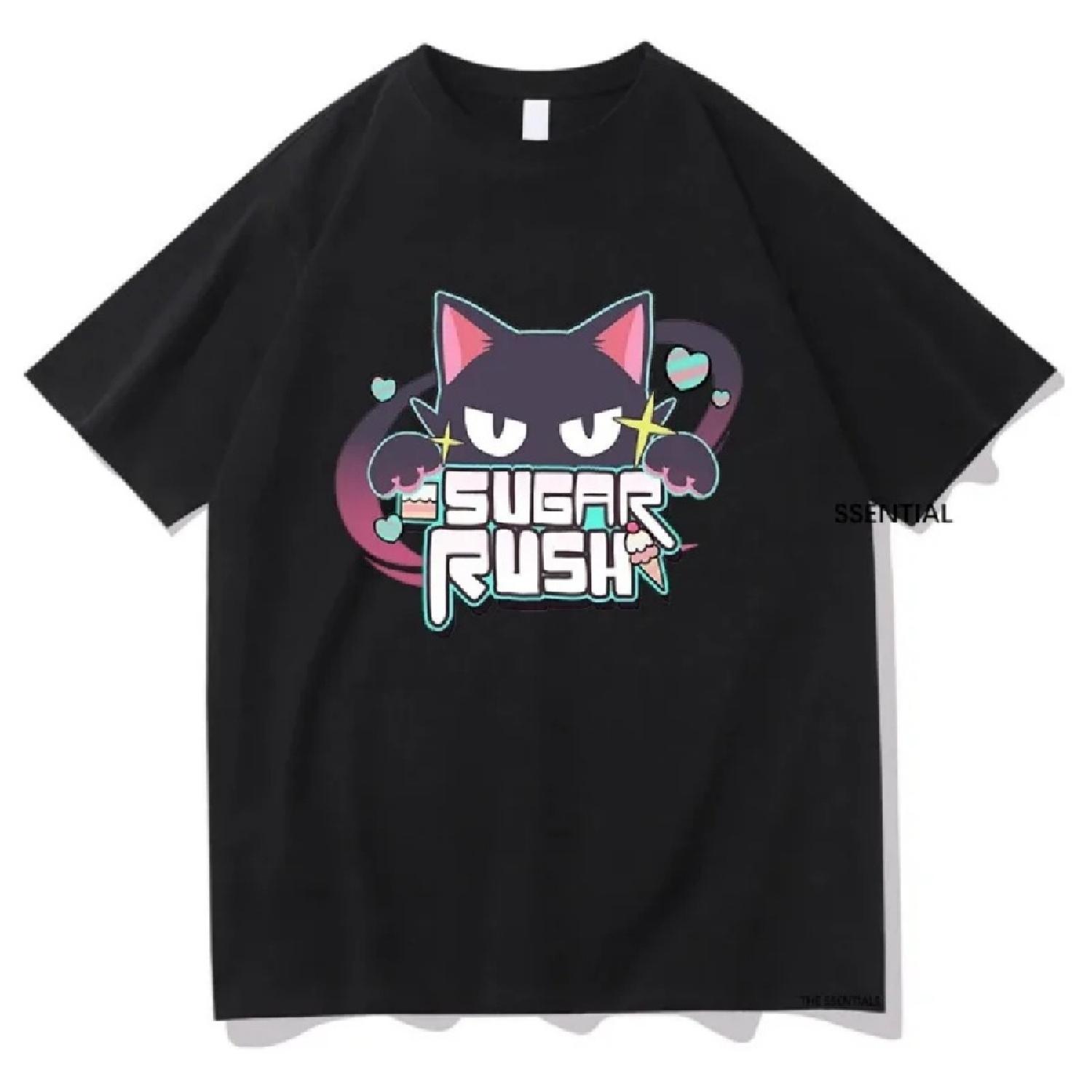 

Blue Anime Archive T Shirts Sugar Rush Funny Men Women Clothing Unisex Streetwear Manga Cosplay Clothes Cotton Graphic T-Shirts XXXXXL чорний