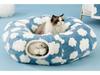 Plush Warm Cat Tunnel Nest with Removable Pad - Indoor Pet Bed