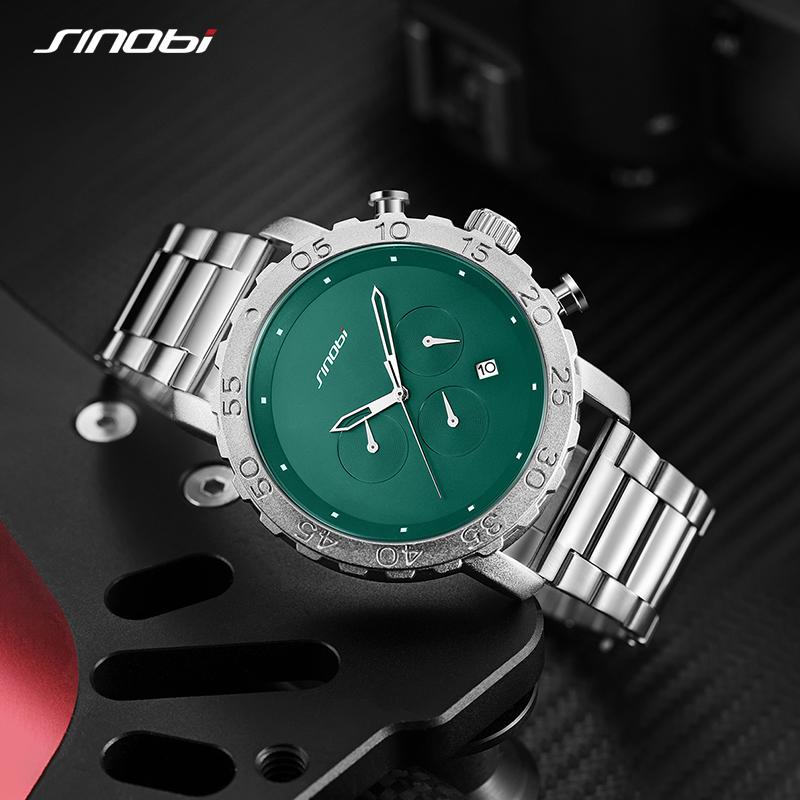 SINOBI New Arrival Men's Chronograph Watches Original Design Man's Quartz Wristwatches Geneva Sports Clock