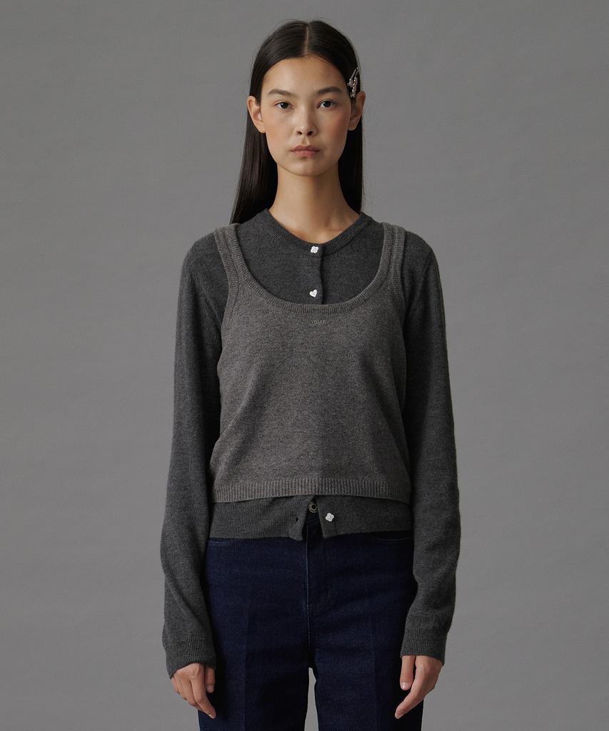 TTUDEMENT Two-Way Knit Bustier Charcoal