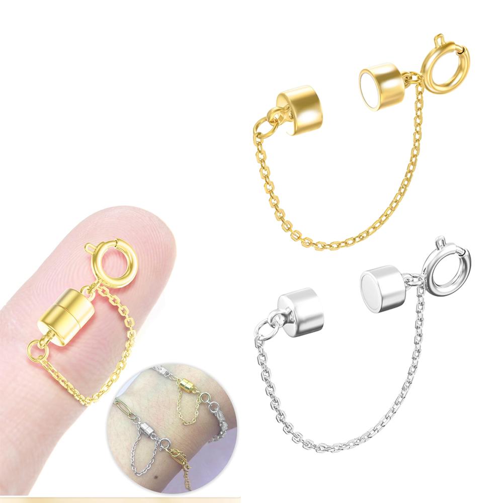 6pcs Magnetic Bracelet Extender with Safety Chain Necklaces Converter  for Girls