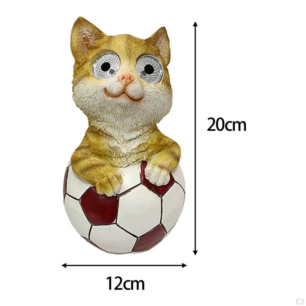 Katzenfigur, Solar-Gartenstatue, wasserdichte Hofdekoration, Tierskulptur für Hinterhof, Veranda,