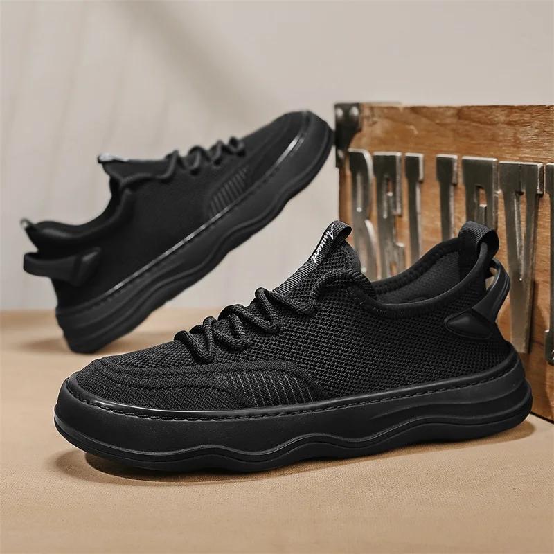 Solid-color Ultra-light and Fashionable Fly-woven Elastic Fabric Mesh Breathable Rubber Low-top Soft-soled Pulsatile Shoes