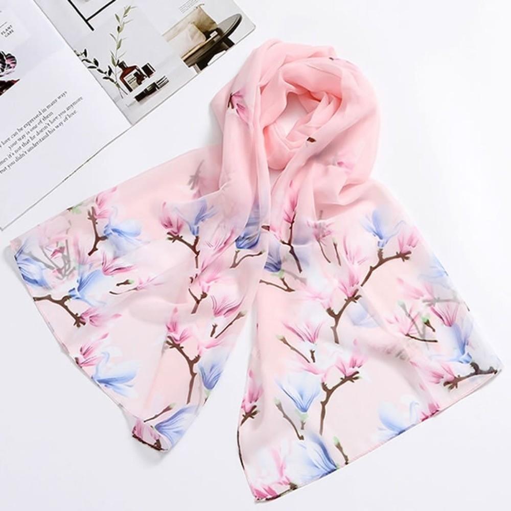 

Thin Chiffon Scarf Soft Long Head Wraps Summer Beach Shawl 01