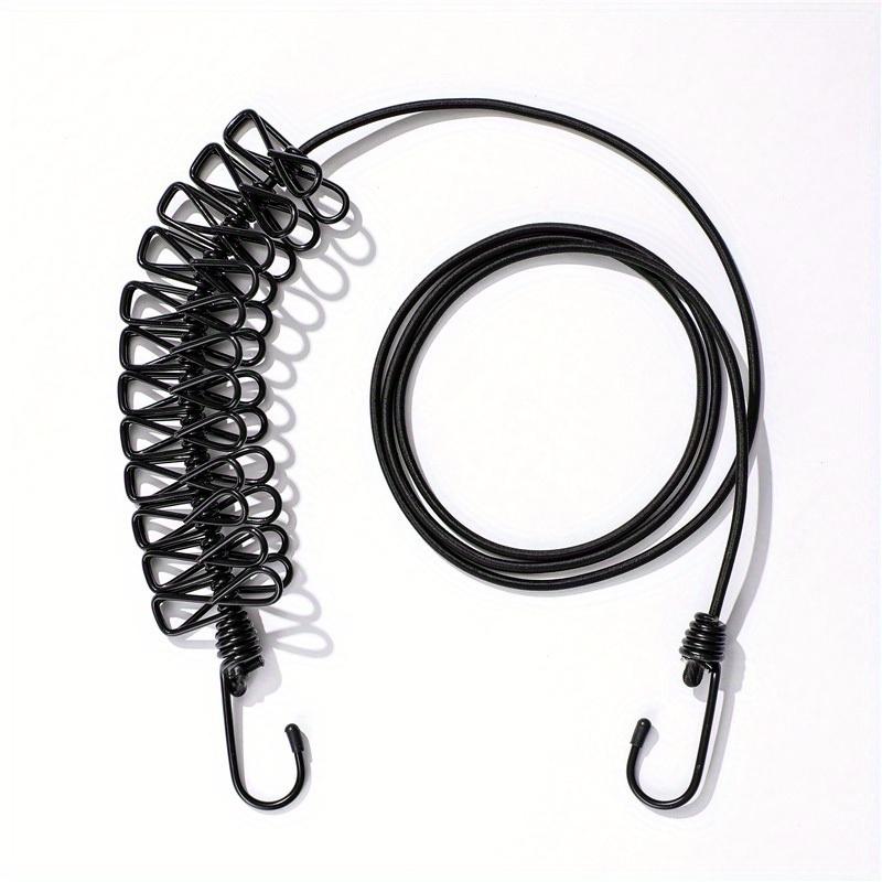 1pc A must-have gadget for hanging clothes with a portable elastic clip when traveling or on business trips чёрный