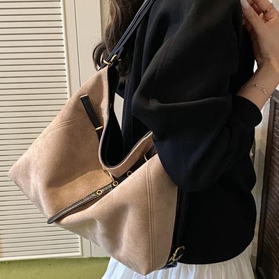 Suede Bag Women's Large Capacity 2025 New Autumn and Winter Leisure Single Shoulder Crossbody Commuter Tote Bag Backpack