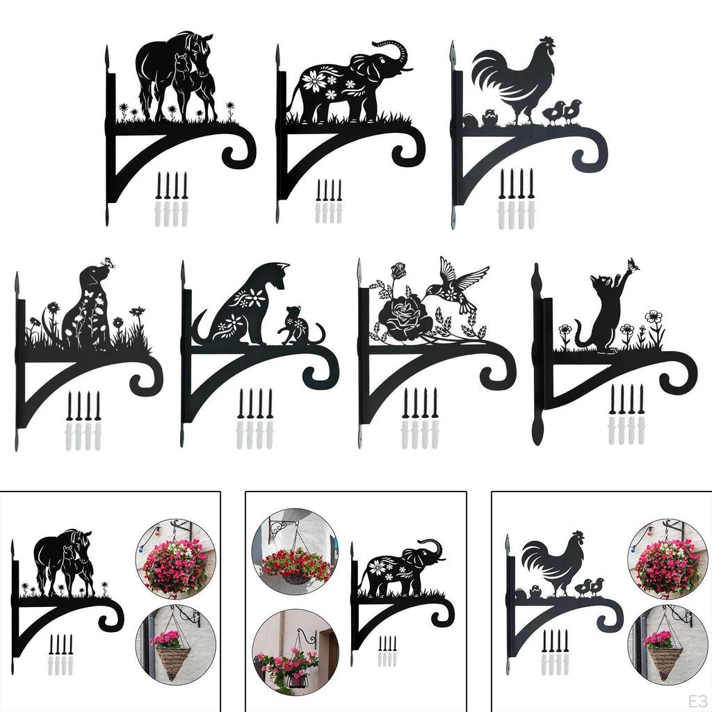 Hanging Basket Holder for Wall Installation with Screws Included