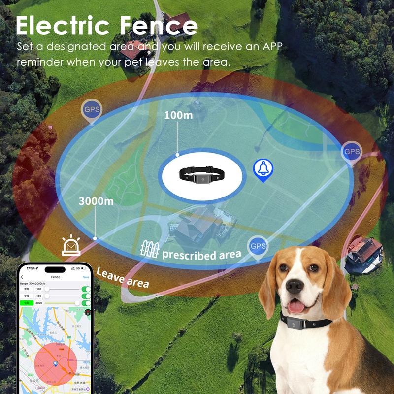 Wasserdichter 4G SIM GPS-Locator Lange Standbyzeit Anti-Verlust-Tracker Halsband Echtzeit-Ortung für Hunde