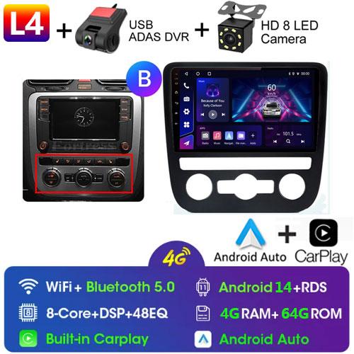Fortress AI Voice Wireless CarPlay Android Auto Radio pentru Volkswagen Scirocco 2008-2013 4G Multimedia Auto GPS 2din radio auto