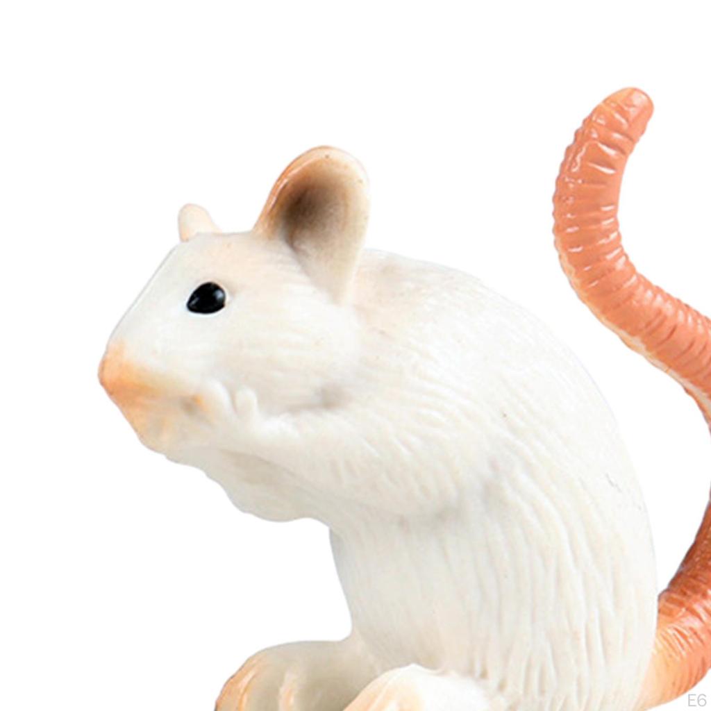 Mice Toy Model Fake Rat Pranks Props Educational Simulation Animals Figurines for Cake Topper