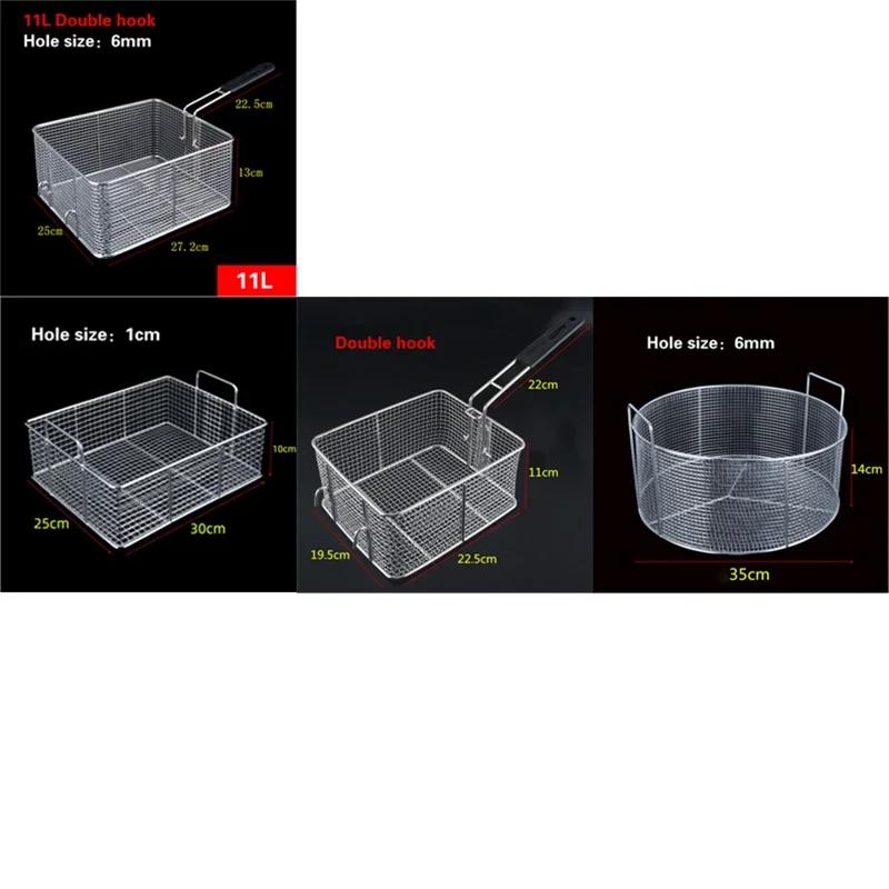 Stainless Steel Frying Basket Net French Fries Basket  Frame Square Oil  Control Filter Frying Basket Dense