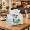 1pc Watercolor Nature Camper Tissue Box Holder Welcome To Our Camper Elegant Fabric Dispenser with Reinforced Edges And Washable End, Compact And Mode