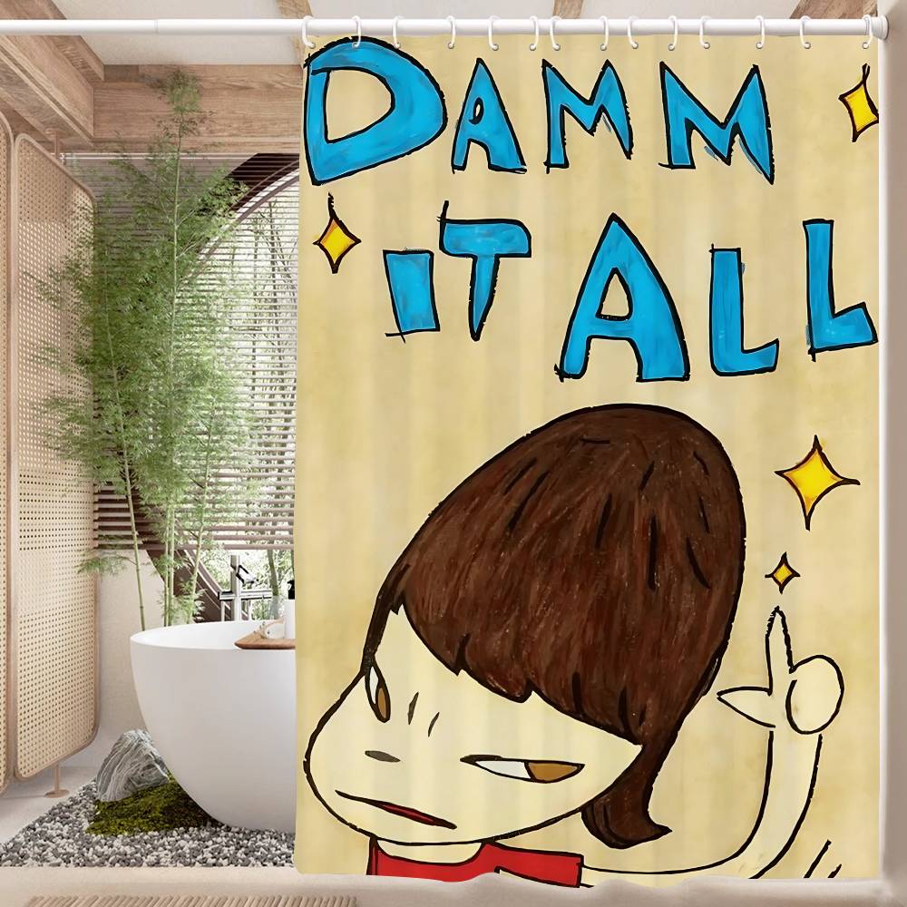 Yoshitomo Nara 1pc Shower Curtain Polyester Waterproof Shower Curtain Bathroom Partition Curtain Decoration Accessories