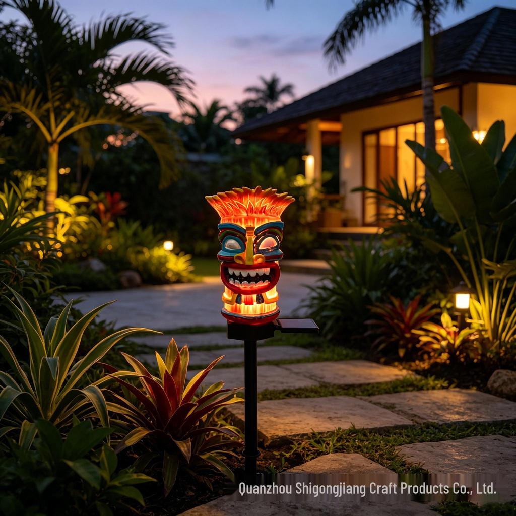 Indian Ground Plug Solar Lamp - Resin Craft Outdoor Garden Ornaments