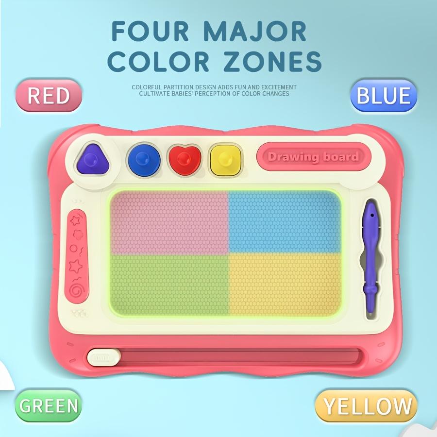 Table à dessin pour enfants, Jouets d'apprentissage pour la petite enfance, Cadeaux parfaits pour les garçons et les filles(4 Tampons+1 Pinceau+4 Supports)