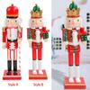 15 Inch Christmas Soldier, Doll Shape Puppet Toy, Wooden Soldier for Office Desk Decoration