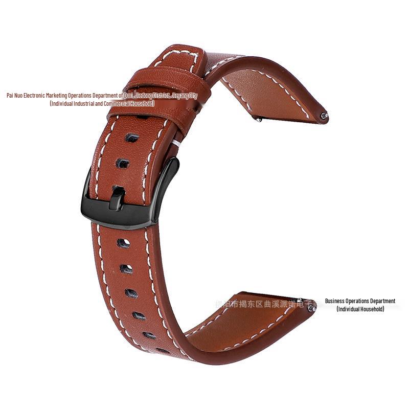 Samsung and Huawei GT3/4/5 Genuine Leather Watch Strap with Pin Buckle, New Universal Smartwatch Strap 18-22mm.