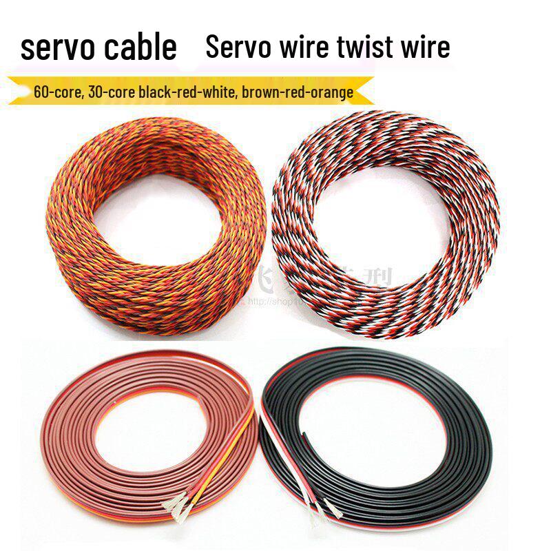 

60-Cores Twisted Servo Wire for RC Models - Black, Red, White, Brown, Orange 30-core Brown Red Orange Bundled