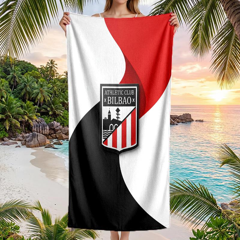 Athletic Bilbao Fußball Strandtuch Weiches Mikrofaser Sommerhandtuch Schnelltrocknend Saugfähiges Handtuch für Strand Schwimmbad Reisen