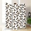 Dachshund Full Print Cartoon Repeat Pattern Playful Design Soft Cozy Throw Blanket for Sofa Bed Dog Lover Pick