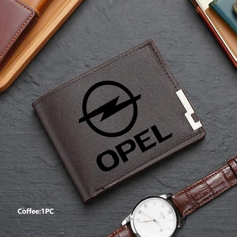 New Fashion Business Wallet Leather Car Logo Card Holder Men Coin Purse For Opel ADAM ASTRA J K CORSA E INSIGNIA MOKKA VIVA