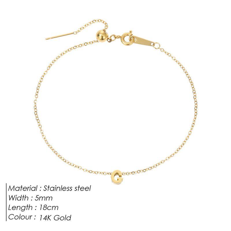 

American 26-Letter DIY Bracelet for Women, Non-Fading, Fashionable Hand Jewelry, Unique and Personalized, Gift for Best Friend, Name Chain Accessory G-Gold