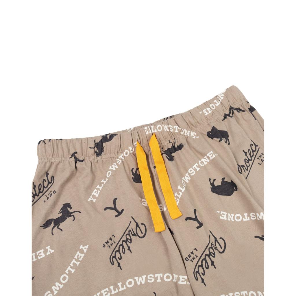 Yellowstone Mens Cowboy Short-Sleeved Long Pyjama Set