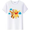 Y2K Tshirt Kawaii Tops Unisex Cartoon Winnie The Pooh Tigger Friends Graphic t-shirt Summer Blouses White Tees