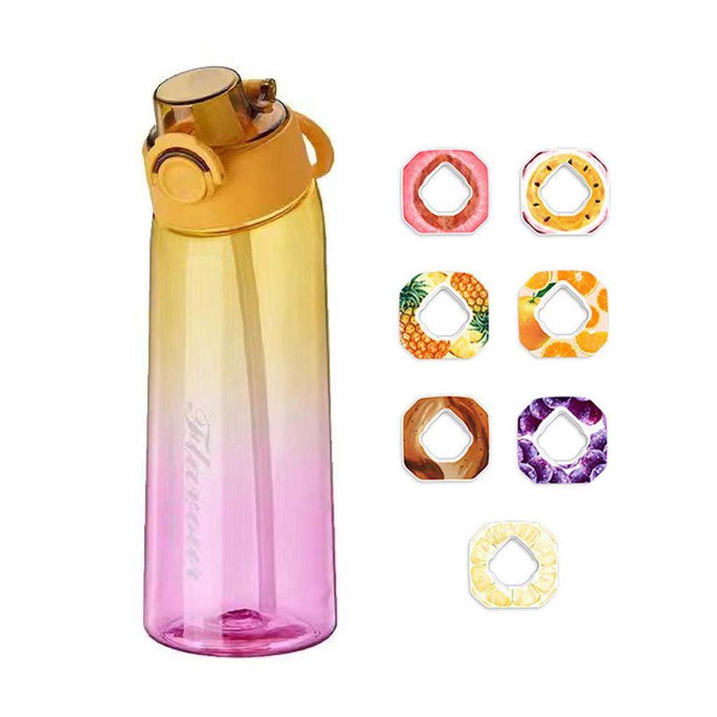 Water Bottle With 7 Pods, 900ML Fruit Water Bottle, 0% Sugar Water Cup, Sports Water Cup