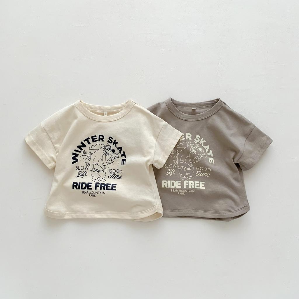 Children Casual T-shirt Boy Cartoon Cute Print Undershirt Cotton Tshirt Girl Baby Summer Pullover Tops Versatile Bottoming Shirt