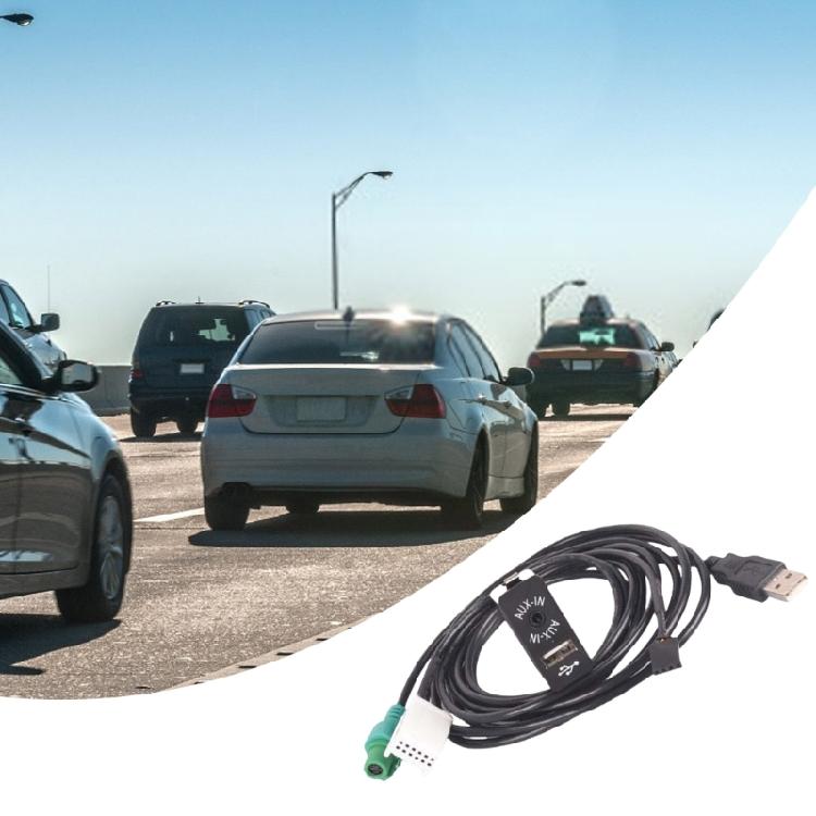 Automotive Accessories Replacement AUX in USB Switch with USB Wire and AUX Cable Adapter for Car Stereo for E60