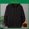 Hoodies Men 12xl Color Solid 10xl Plus Size Hoodies Autumn Winter Thick Fleece Hoodie Male Big Size 12xl Hooded Pullover Black