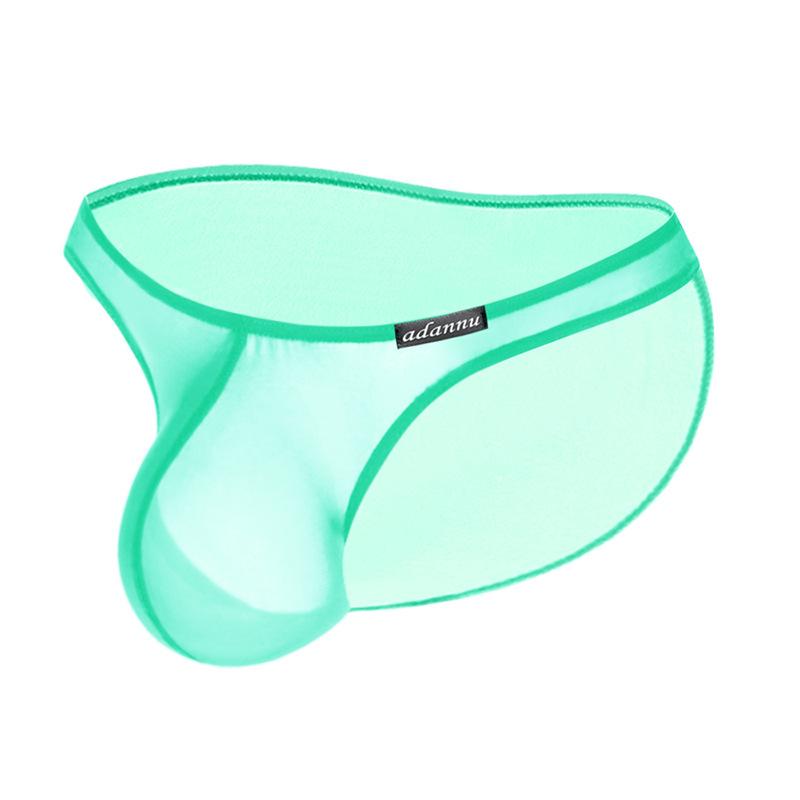 Men Erotic Clothing Men Bikini Briefs Transparent Gay Sexy Underwear Soft Ice Silk Low Waist Mens Panties Breathable Quick Drying Sports Brief AD782