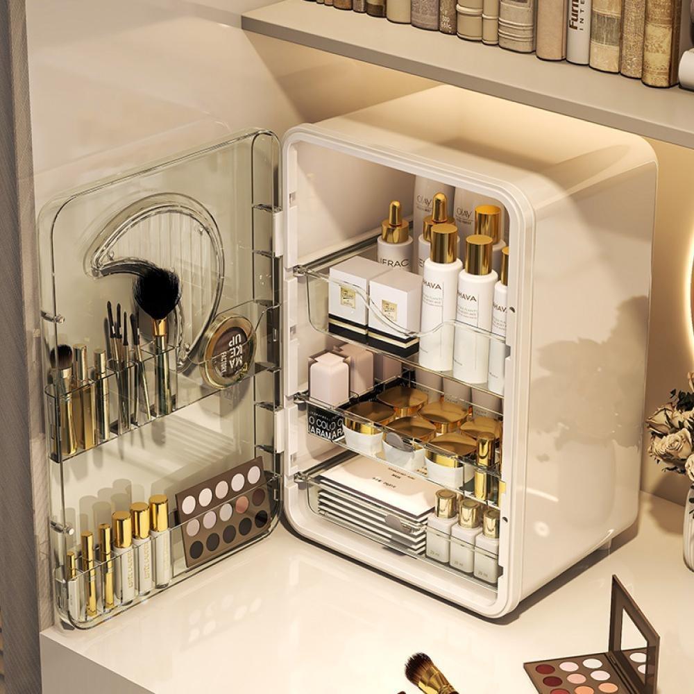 Light Luxury Cosmetics Storage Box Lipstick Box Storage Rack Dressing Table Dustproof Large Capacity Skin Care Storage Cabinet