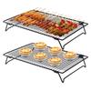 2 Pieces High Carbon Steel Cake Cooling Rack Non-stick Cooling Grid Tray Cookie Biscuits Bread Muffins Cake Cooler Rack Stand