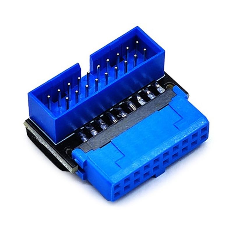 USB Front Panel Sockets Adapter, USB3.2 19Pin/20Pin To Motherboards Sockets Connection 90 degree Turnable Adapter