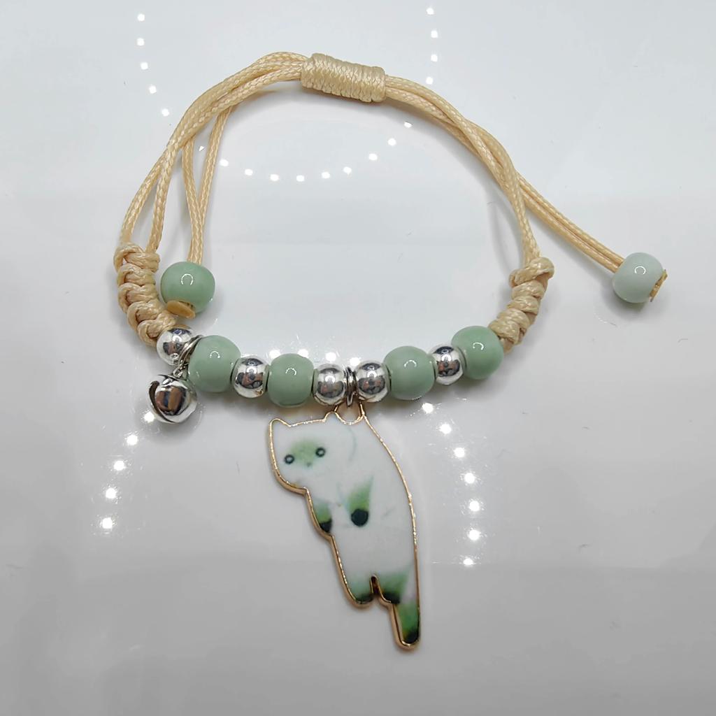 Einstellbare Bunte Seil Glückliche Katze Anhänger Armband Für Frauen Mädchen Kind Geburtstag Geschenke Charme Quaste Mode Paar Armreifen