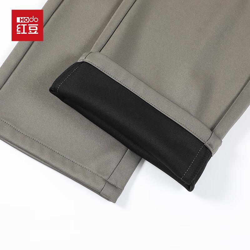 Hongdou Men's Anti-Wrinkle Stretch Straight Leg Business Casual Trousers